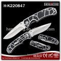 3CR13 quality blade aluminum handle long sizes pocket knife with belt clip